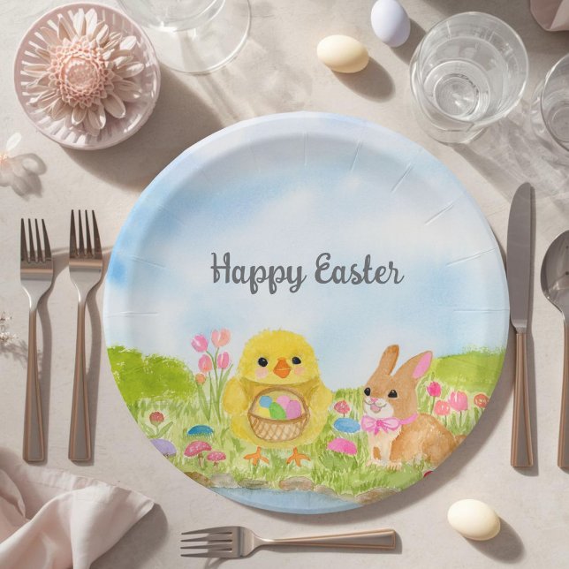  Easter Egg Brunch Chick Easter Bunny Party Paper Plate (Creator Uploaded)