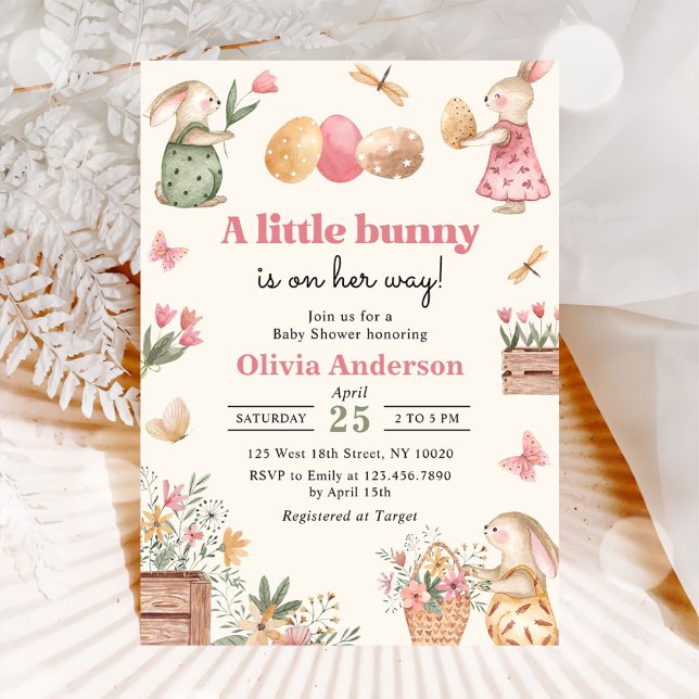 Easter Egg Bunny Baby Girl Shower Invitation (Creator Uploaded)