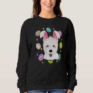 Easter Egg Bunny Ear Westie Dog Face Easter Sunday Sweatshirt
