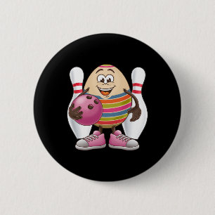 Easter Egg Colourful Costume Bowling Player Team L 6 Cm Round Badge