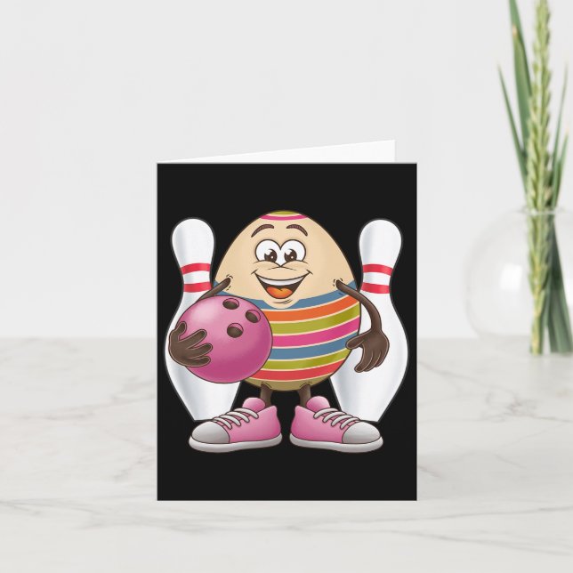 Easter Egg Colourful Costume Bowling Player Team L Card (Front)