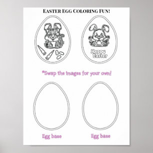 Easter Egg Colouring Fun!  Poster