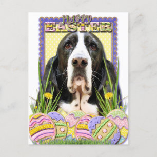 Easter Egg Cookies - Basset Hound - Jasmine Holiday Postcard