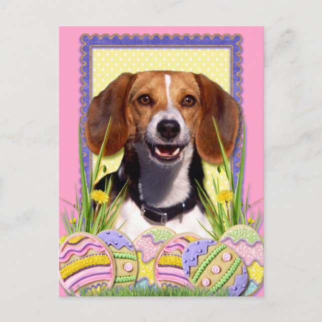 Easter Egg Cookies - Beagle Holiday Postcard (Front)