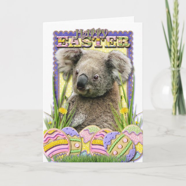 Easter Egg Cookies - Koala Holiday Card (Front)