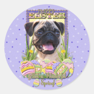 Easter Egg Cookies - Pug Classic Round Sticker