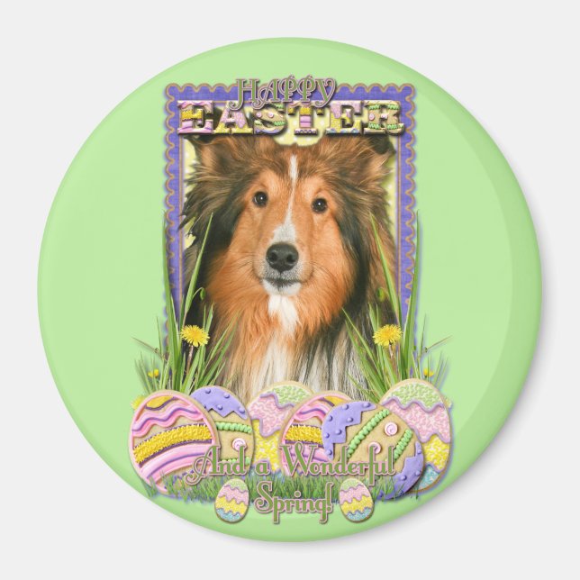 Easter Egg Cookies - Sheltie Magnet (Front)