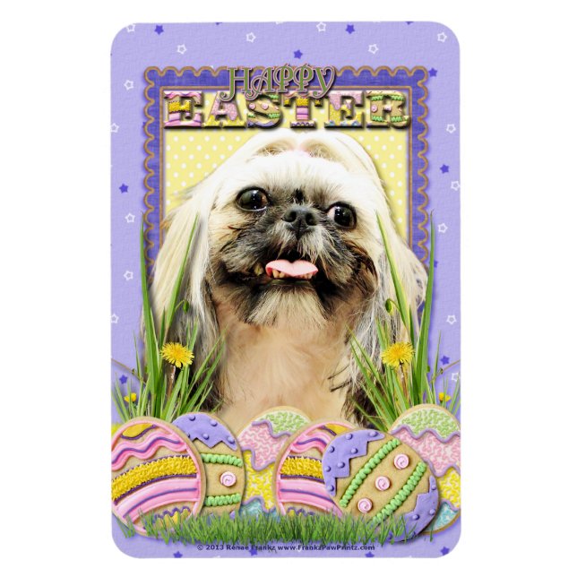 Easter Egg Cookies - Shih Tzu - Opal Magnet (Vertical)