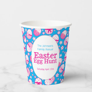 Easter egg custom blue pink white paper cups