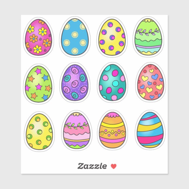 Easter Egg Custom-Cut Vinyl Sticker (Sheet)
