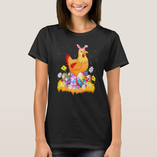 Easter Egg Cute Chicken Bird Easter Sunday T-Shirt (Front)