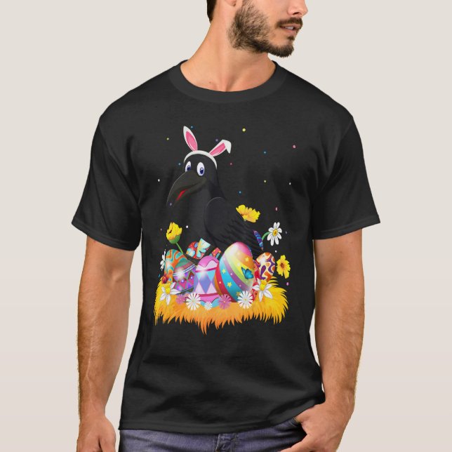 Easter Egg Cute Crow Easter Sunday T-Shirt (Front)