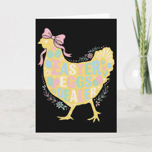 Easter Egg Dealer Loral Chicken Hen Coquette Bow P Card