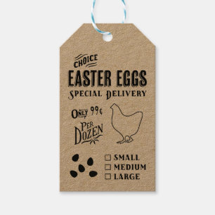 Easter Egg Delivery Tag, Egg Receipt Vintage Style Gift Tags