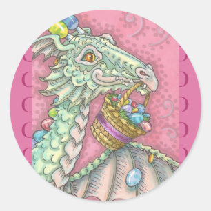 EASTER EGG DRAGON FANTASY STICKERS Sheet Round