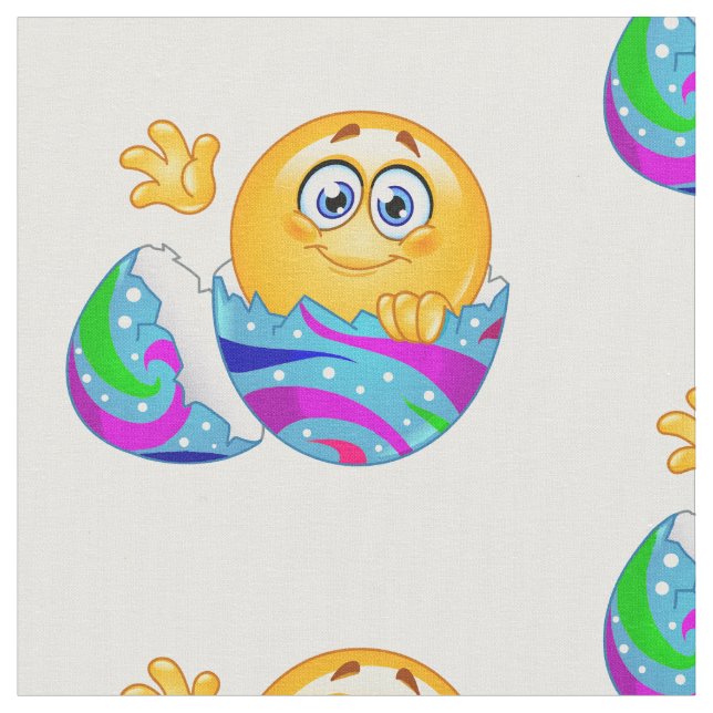 Easter egg Emoji fabric (Close Up)