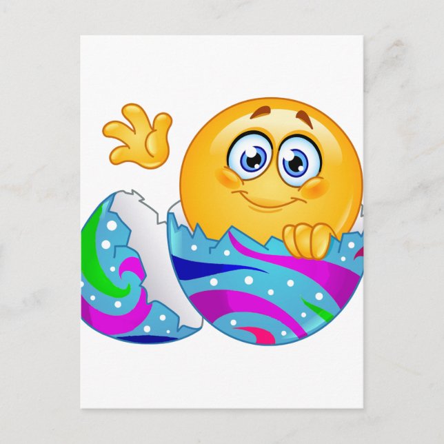 Easter egg Emoji Holiday Postcard (Front)