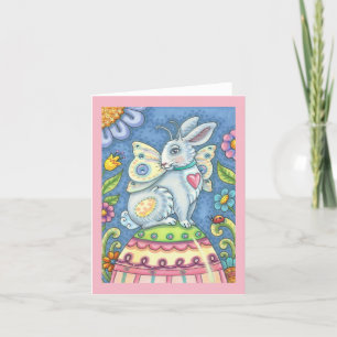 EASTER EGG FAIRY, RABBIT NOTE CARD Blank