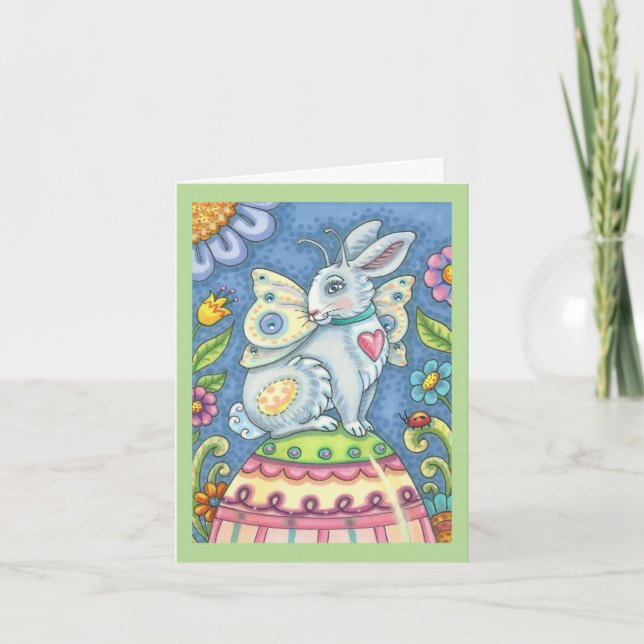 EASTER EGG FAIRY, RABBIT NOTE CARD Verse (Front)
