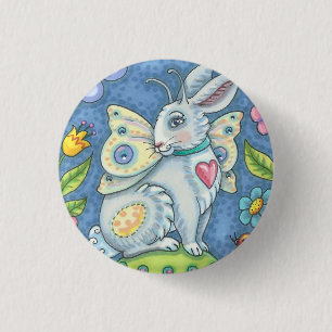 EASTER EGG FAIRY, SPRING HARE, BUNNY BUTTON Round