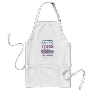 Easter Egg Farm Antique Truck Plaid Sign Standard Apron