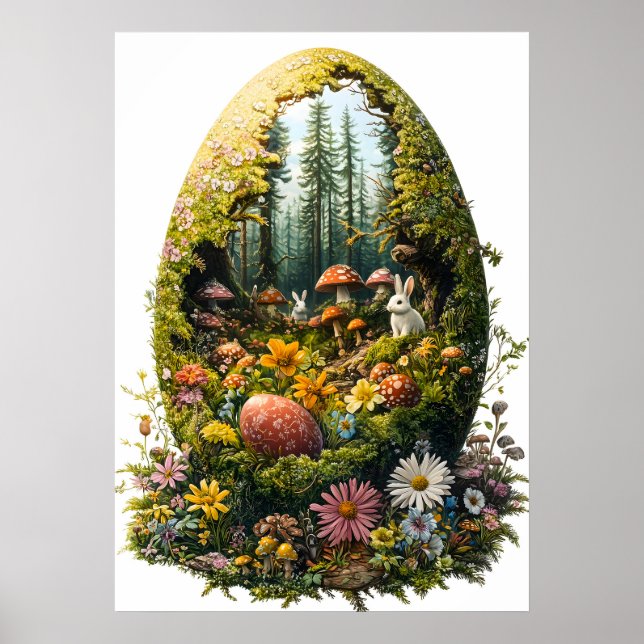 Easter Egg Forest Fantasy Nature Wall Art (Front)