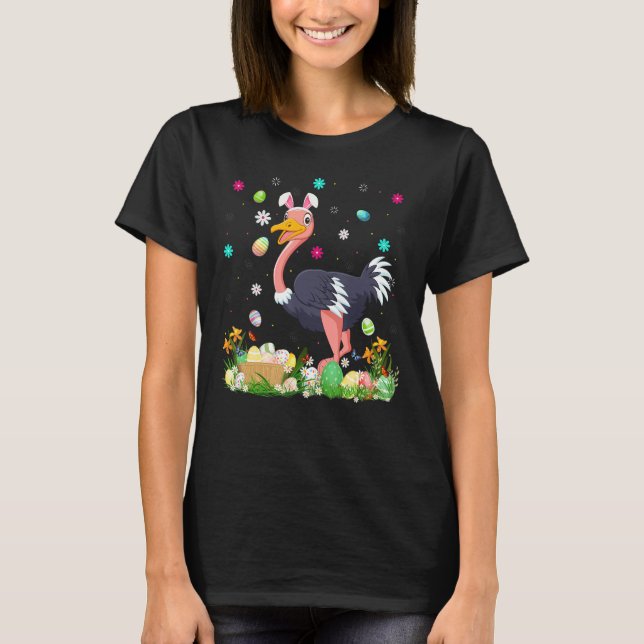 Easter Egg  Funny Ostrich Bird Easter Sunday T-Shirt (Front)