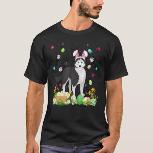 Easter Egg Funny Siberian Husky Dog Easter Sunday T-Shirt