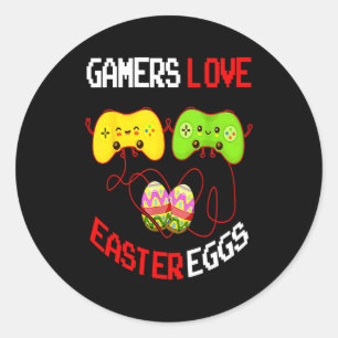 Easter Egg Gamers Classic Round Sticker