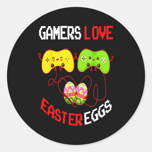 Easter Egg Gamers Classic Round Sticker (Front)