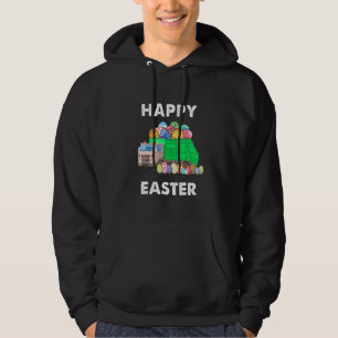 Easter Egg Garbage Truck Men Boys Easter Bunny Bas Hoodie