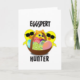 Easter Egg Hun Eggspert Hunter Kids Boys Girls Holiday Card