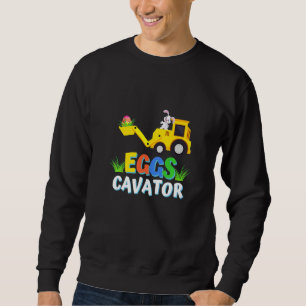 Easter Egg Hun For Kids  Excavator Toddler Boys Sweatshirt