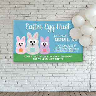 Easter Egg Hunt Advertisement - Cute Bunny Rabbits Banner