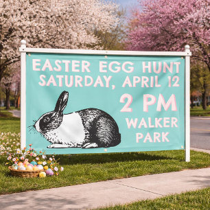 Easter Egg Hunt Banner - Easter Bunny