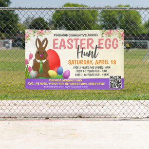 Easter Egg Hunt Banner with qr code