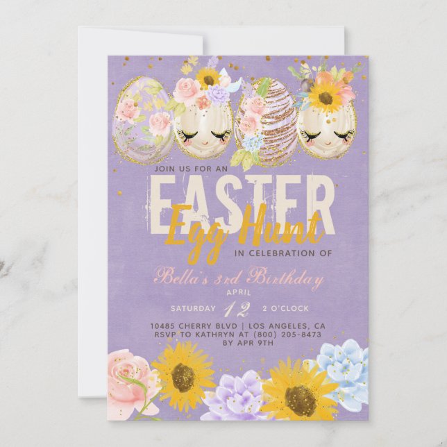 Easter Egg Hunt Birthday Invitation (Front)