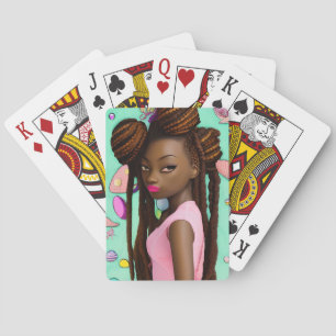 Easter Egg Hunt Black Girl Magic Melanin Girls Playing Cards