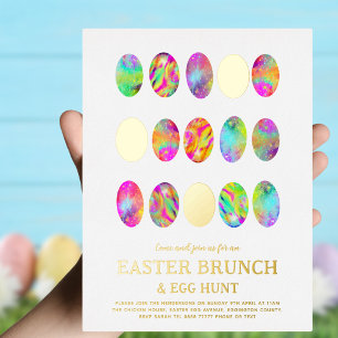 Easter Egg Hunt Brunch Watercolor Gold