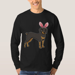 Easter Egg Hunt Bunny Ear Doberman Easter Day 2023 T-Shirt
