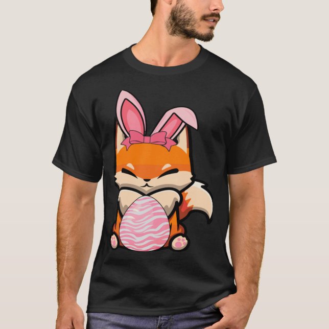 Easter Egg Hunt Bunny Ear Fox Easter Day 2023 T-Shirt (Front)