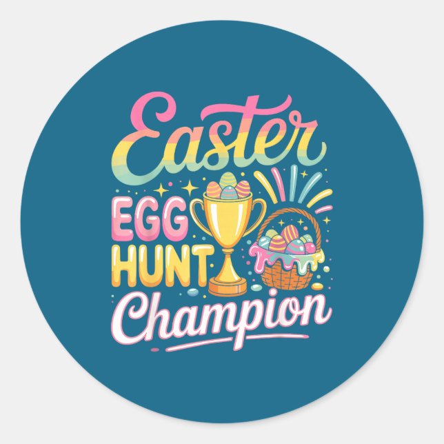 Easter Egg Hunt Champion Easter Classic Round Sticker (Front)