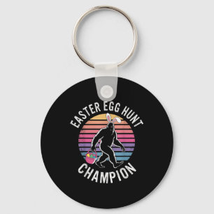 Easter Egg Hunt Champion Funny Bigfoot Bunny Eggs  Key Ring