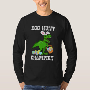 Easter Egg Hunt Champion T Rex Dinosaur Bunny Funn T-Shirt