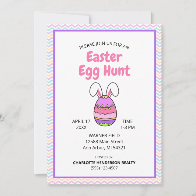 Easter Egg Hunt Customer Party Invitation (Front)