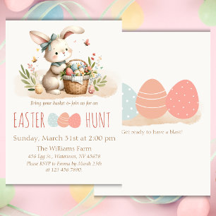 Easter Egg Hunt Cute Bunny Invitation