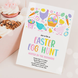 Easter Egg Hunt Easter Egg Event Spring Party Invitation