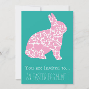 Easter Egg Hunt Easter party girly pink bunny Invitation