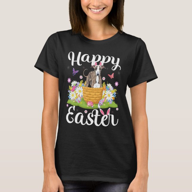 Easter Egg Hunt Floral Italian Greyhound Dog Easte T-Shirt (Front)