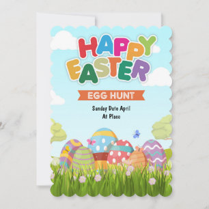 Easter egg hunt holiday card